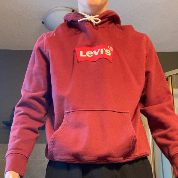 Levi’s Maroon Box Logo Hoodie - Picture 3 of 3